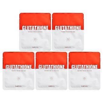 Lapcos, Glutathione, Radiance Rescue Beauty Face Mask, 5 Sheets, 0.91 oz (26 g) Each