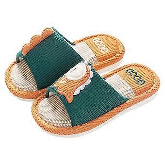 Pantoufles d'intérieur confortables à motifs de dinosaures et de pizzas pour enfants, tout-petits et adolescents. Modèle ouvert. Convient aux pieds des enfants.