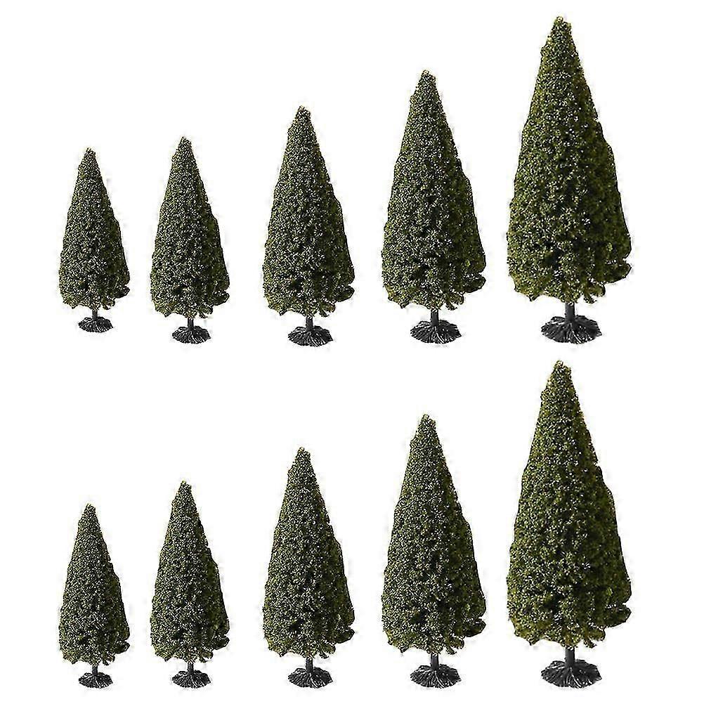 Miniature Plastic Pine Trees, Landscaping Model,10Pcs Set