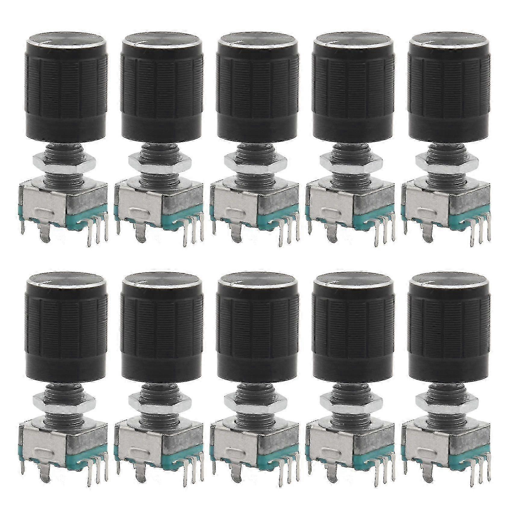 (7 Pin 20mm)10 Pcs Ec11 Encoder Code Switch Digital Potentiometer With Caps