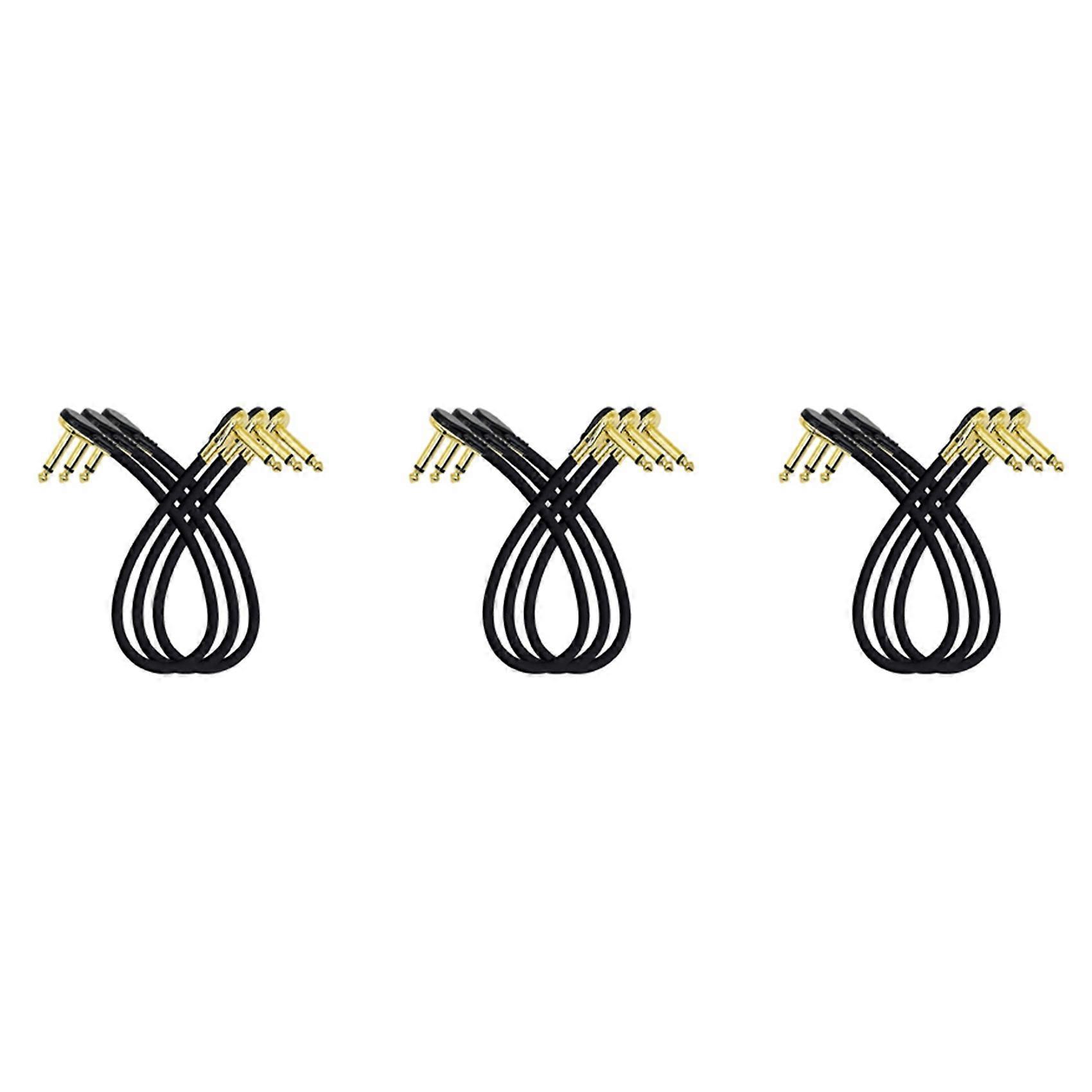 Guitar Patch Cable Effect Pedal Patch Cords 1/4-Inch Right Angle Low Profile Pancake Design for Effect Pedals 9 Pack