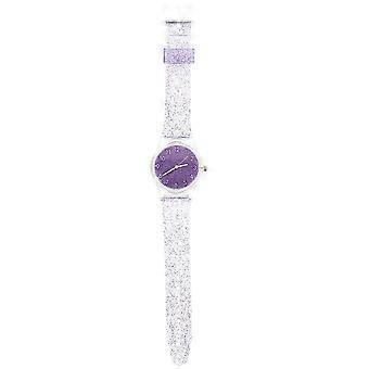 Orologio viola per bambini trasparente Creative Shiny Watch Glitter Silicone Watchband Children Wrist Watch