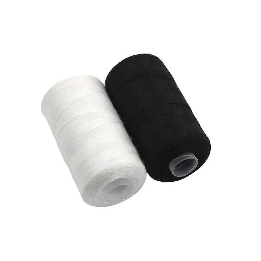 2Pcs 500M Sewing Thread Polyester Thread Black White Strong And Durable Sewing Threads Sewing Spools Polyester compatible with Hand Machine