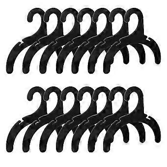 Kledingrekken Pet Apparel Hangers Gemakkelijk mee te nemen en op te bergen Zwart 17,7X19CM 24Pack