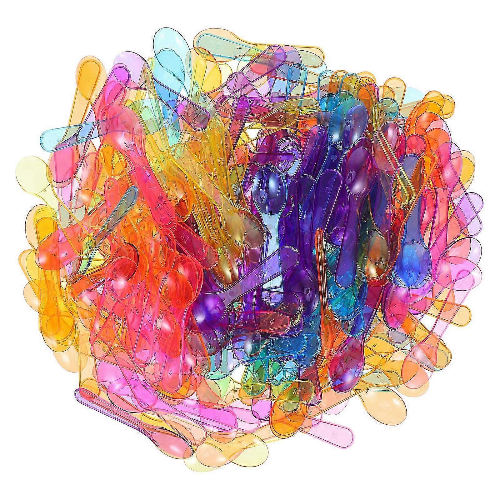 Mini Dessert Spoons for Sampling 300Pcs Colored Clear Serving Spoons