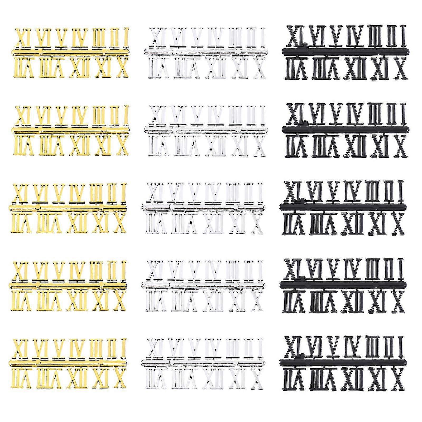 15 Sets Wall Clock Numerals Clock Numerals Replacement Roman Numerals For Clock-dwdz