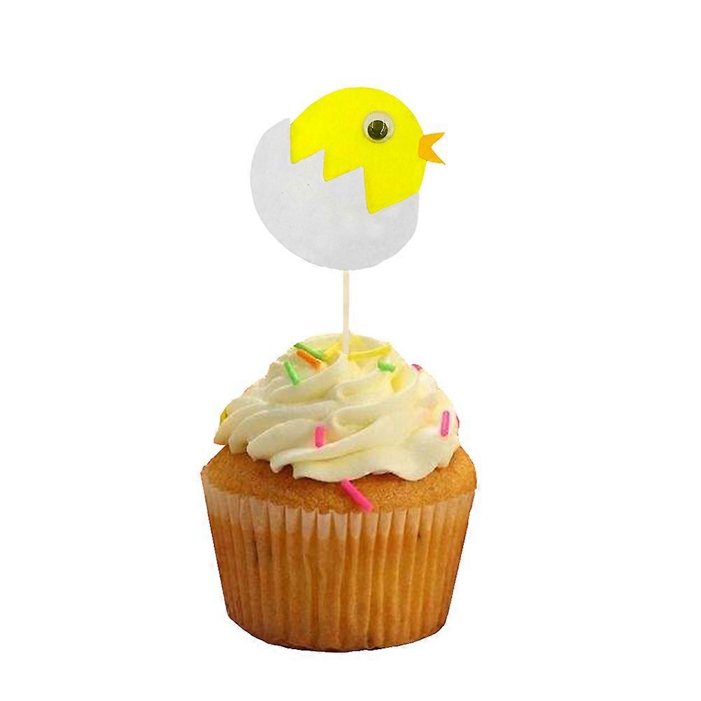 Dessert Topper Easter Chicken Cake Picks for Decoration 24Pcs