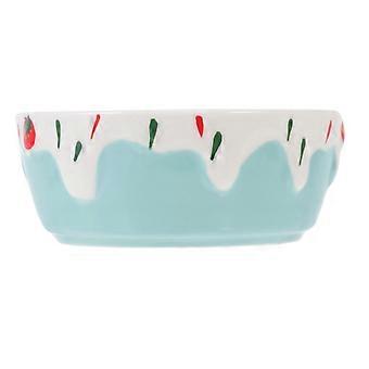 Blue Ceramic Hamster Food Bowl for Feeding 1Pcs Small Animal Feeder