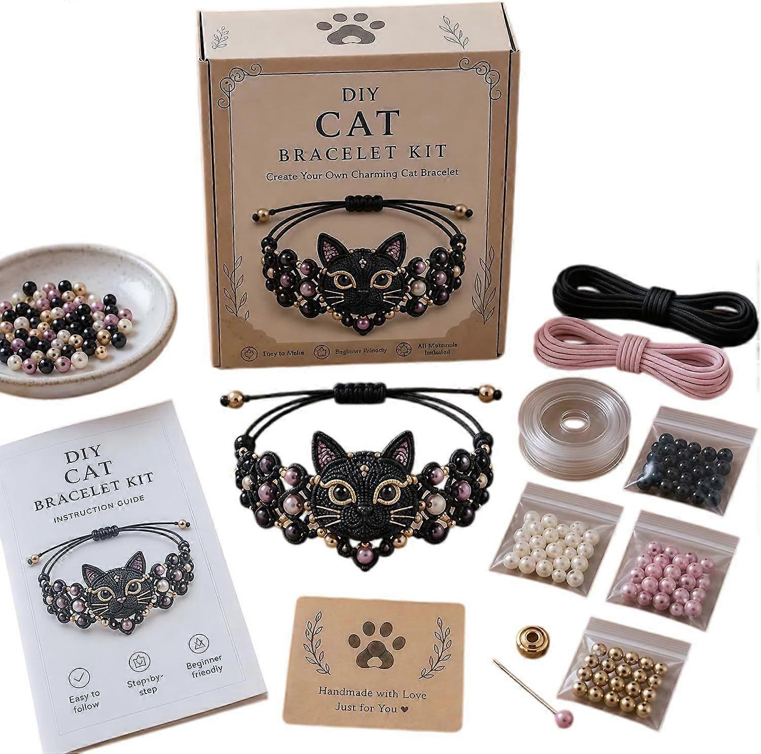 New DIY Beaded Bracelet Making Kit (Cat + Dog)