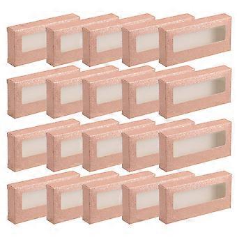 Elegant Rose Gold Eyelash Boxes for False Lash Storage 20Pcs
