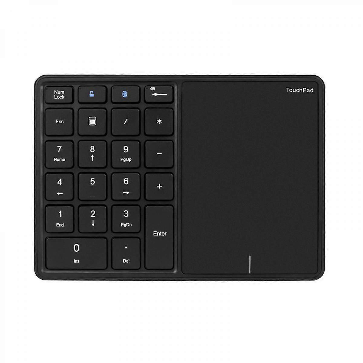 Wireless Numeric Keypad, 22 Keys 2.4G Bluetooth Number Keyboard with Touchpad, Type C Interface, Support for Win, for iOS, Android