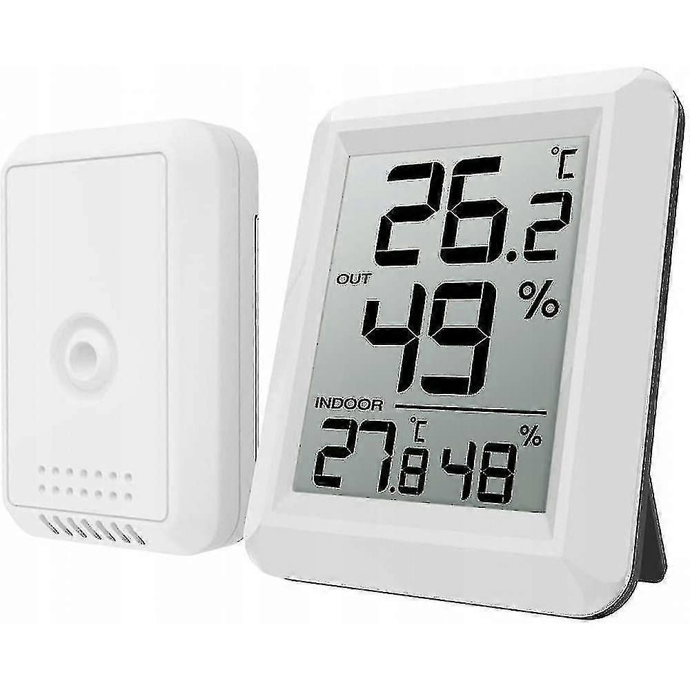 Wireless Thermometer Hygrometer Outdoor White Indoor
