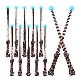 10 PCS Light Up Wands Sound Illuminating Toy Wand Witch Wand (Brown)