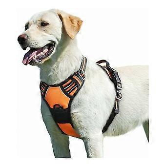 Orangefarbenes Hundegeschirr, verstellbares, reflektierendes und reißfestes Hundegeschirr, leicht anzulegen, mit Griff zur Kontrolle, Arnet