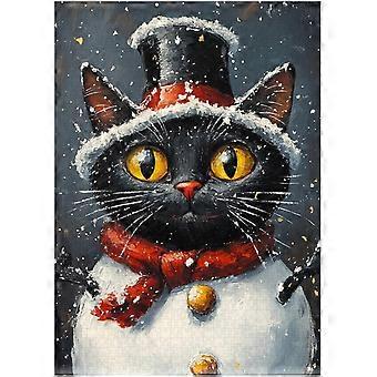 Quebra-cabeça de boneco de neve da Bombay Cat - Diversão de inverno para famílias que amam animais de estimação no Natal SQZ797