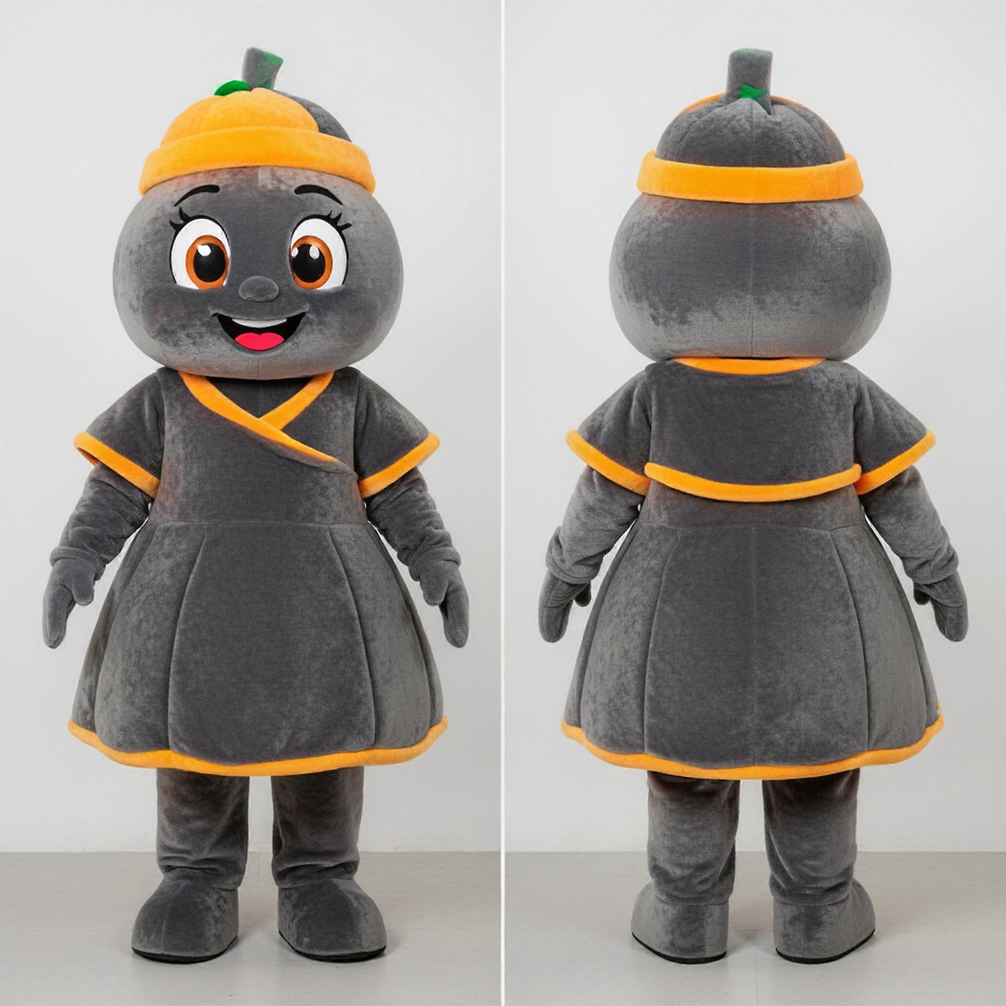 MASTICOT Gray Plush Citrus Mandarin Mascot