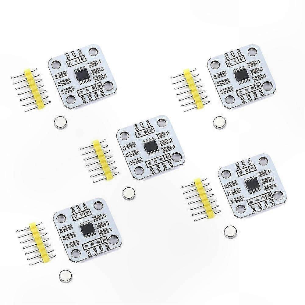 High-Precision 12-Bit Angle Measurement 5-Pack AS5600 Magnetic Encoder Sensor Module
