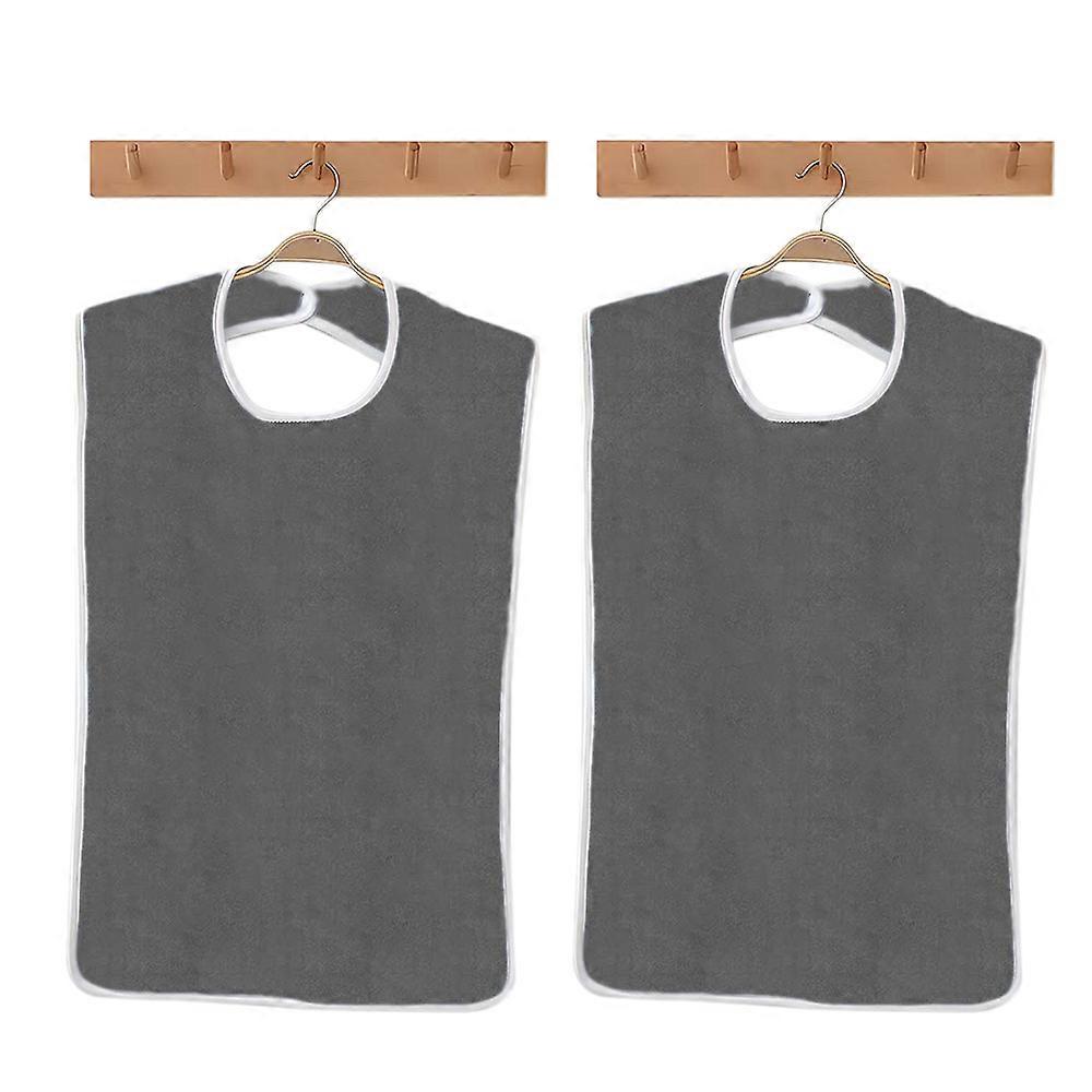2pcs Washable Bibs for Elderly Microfiber Bib for Eating Cooking