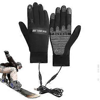 USB Heated Gloves, Waterproof Rechargeable Touchscreen Ski Gloves for Men