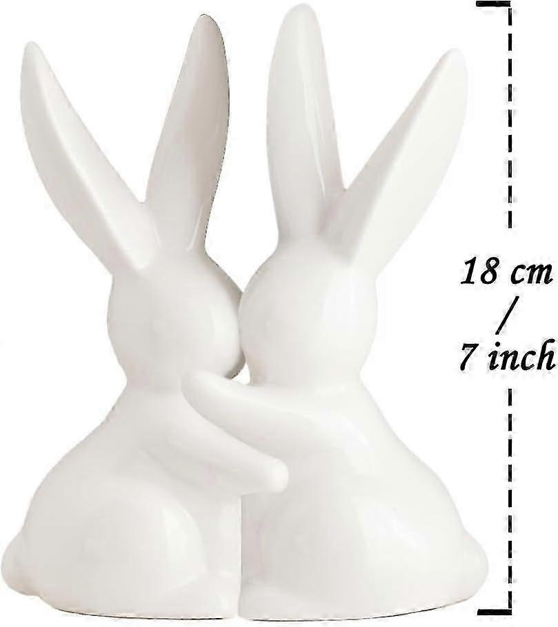 Decorative ceramic bookends, fun bookends, rabbit-shaped shelf stops