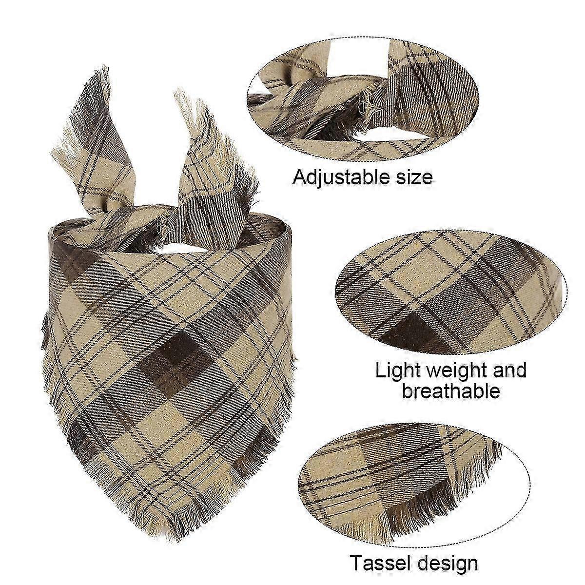 Breathable Plaid Triangle Dog Scarf