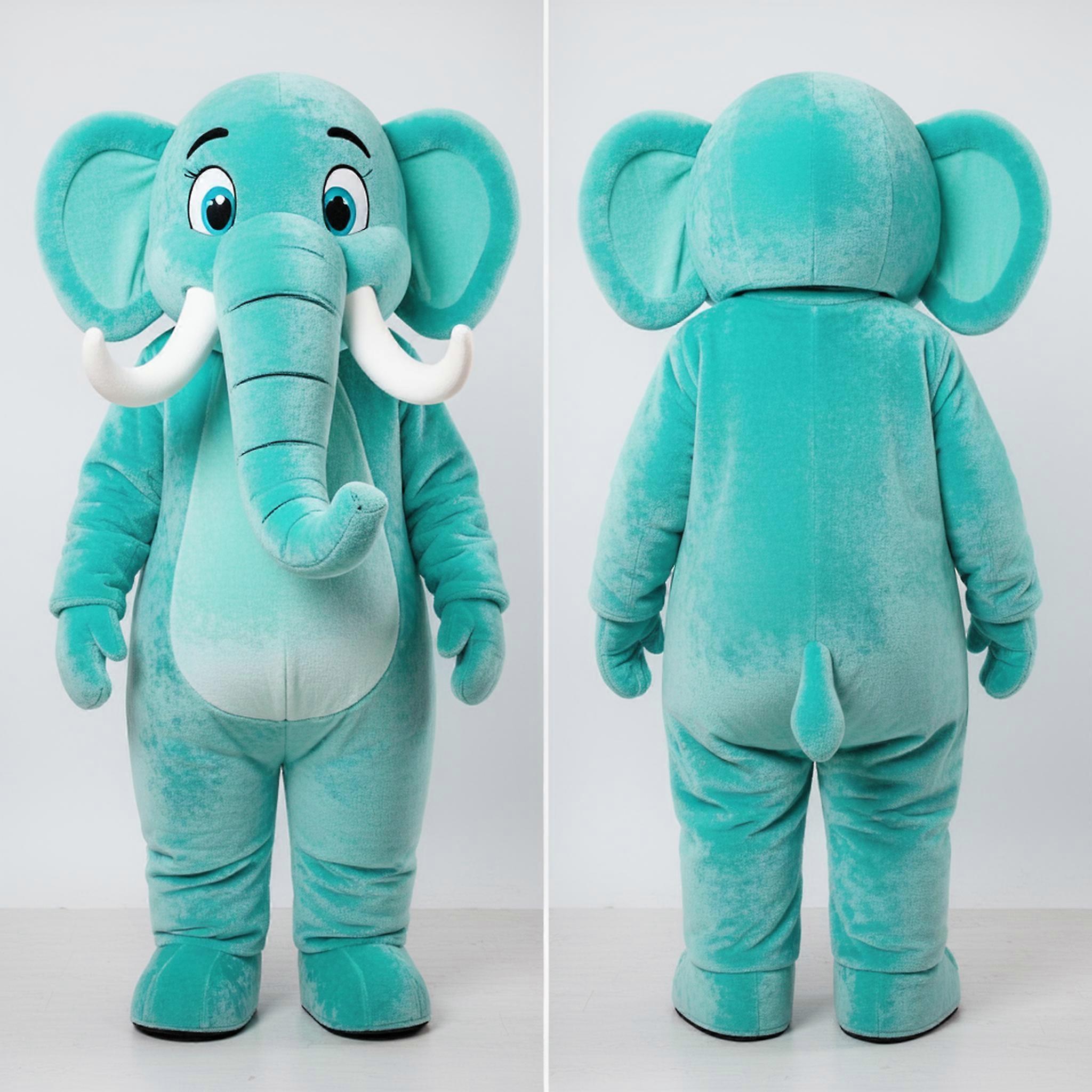 MASTICOT Turquoise Plush Mammoth Mascot