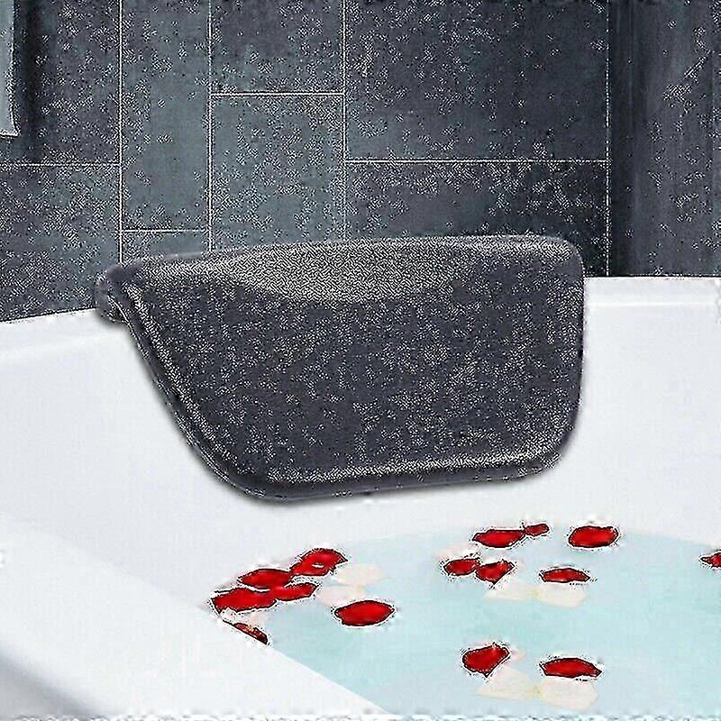 Black Bath Pillow with Headrest and Neck Support