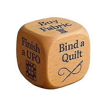 Quilting-Themed Handmade Wood Dice