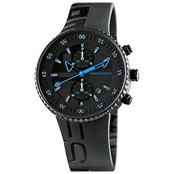 Jet schwarz japanische Quarz Analog Man Uhr mit MD2198BK-51 Gummiarmband