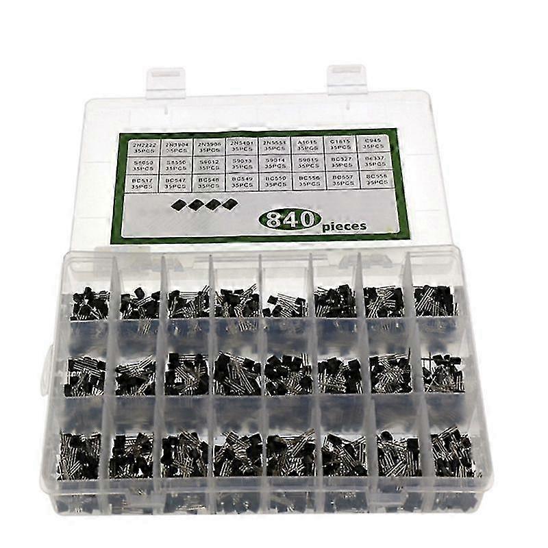 840PCS TO-92 Diode Transistor Set 24 Specifications Transistor Kit