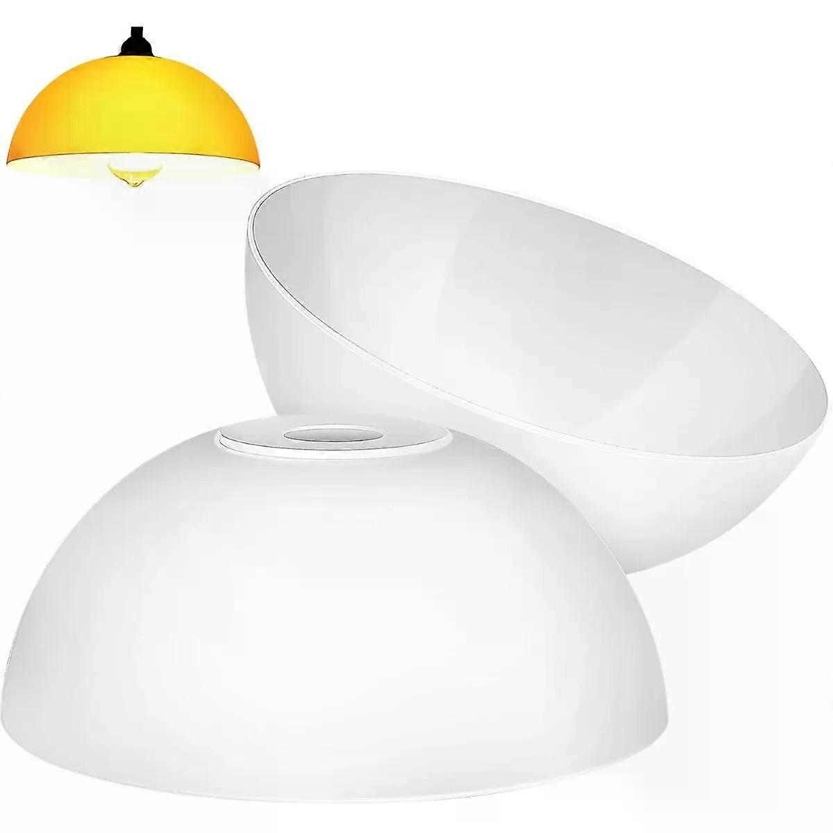 Plastic Ceiling Lamp Shade 2 Pack with 42mm Centre Hole White