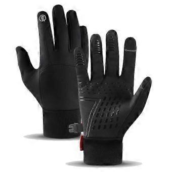 Autumn Winter Outdoor Cycling Gloves Gym Fitness Sports Running Warm Touch Screen Nonslip Gloves Motorcycle Gloves Men Black