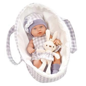 Sleeping Doll Eyes Open Baby with Tote 12inch Baby Toy Soft Vinly Soft Body Best Birthday Gift for Girl Kid Toddler