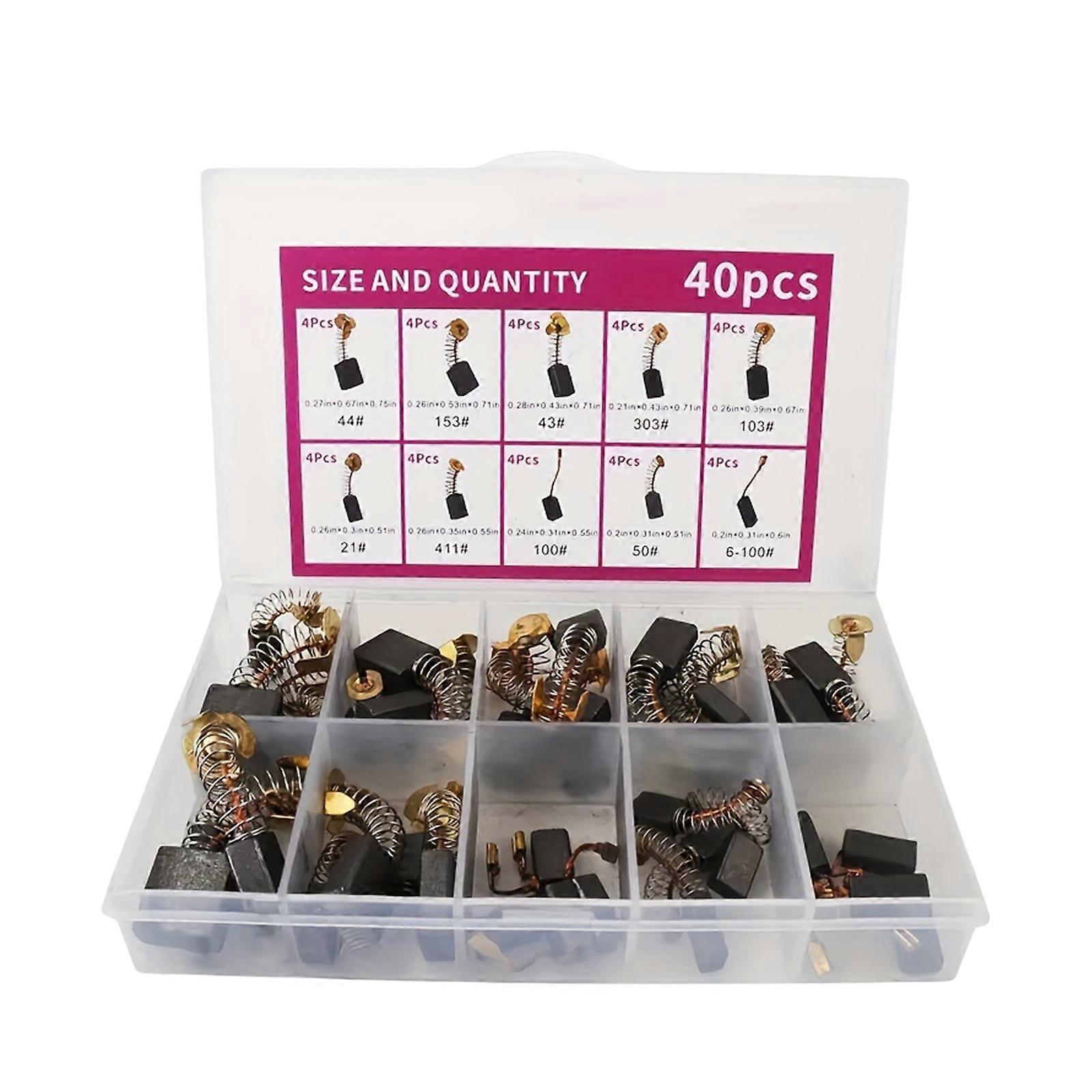 40Pcs Heat-Resistant Carbon Brush Kit