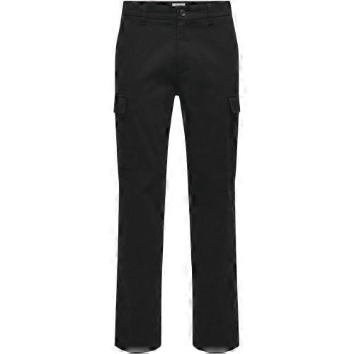 Only Mens Plain Straight Cargo Trousers