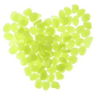100PCS Yellow Luminous Pebbles, Garden Glow Stone Luminous Dark Garden Pebbles, Sidewalk Fish Tank Decoration, Aquariums