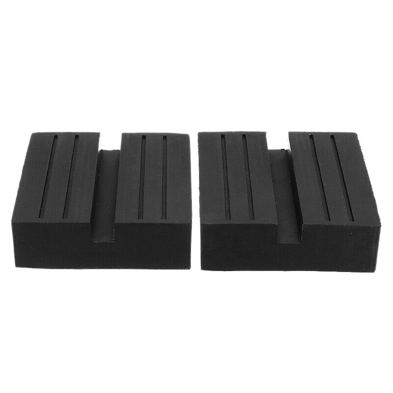 2Pcs Universal Car Slotted Trolley Disk Block Rubber Pad Guard Adapter