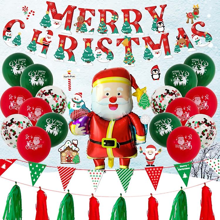 Christmas Pull Flag Aluminum Film Balloon Window Party Decoration Balloons  Set | Fruugo NZ