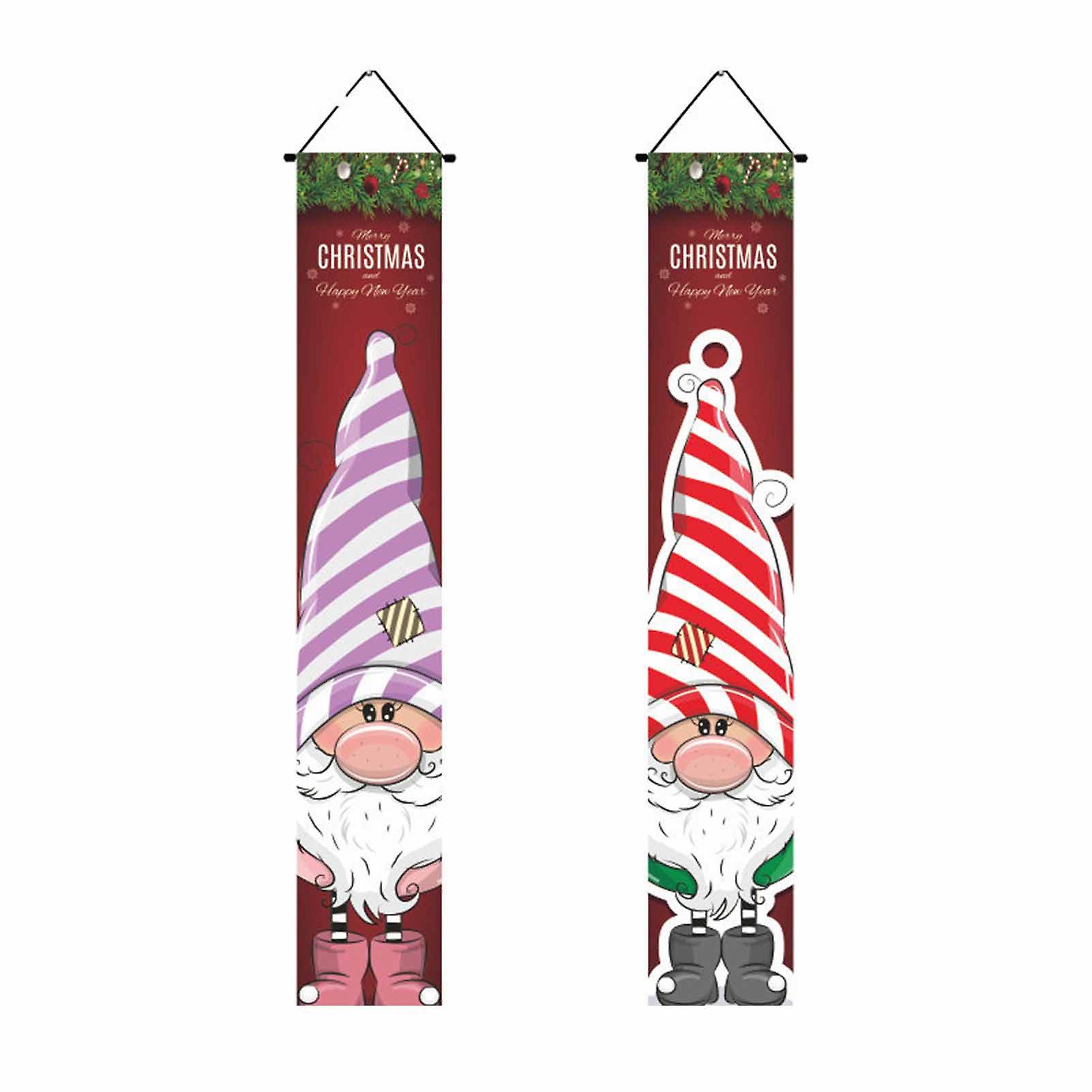 Christmas Sign Door Side Couplet Durable Polyester Fabric Banners