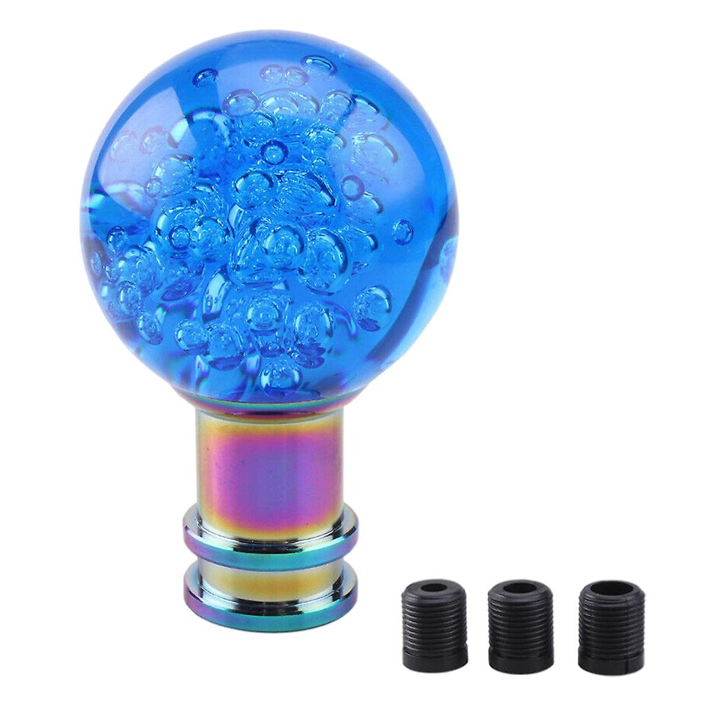 Shift Gear Knob Round Ball Shape Crystal Transparent for Automotive Blue