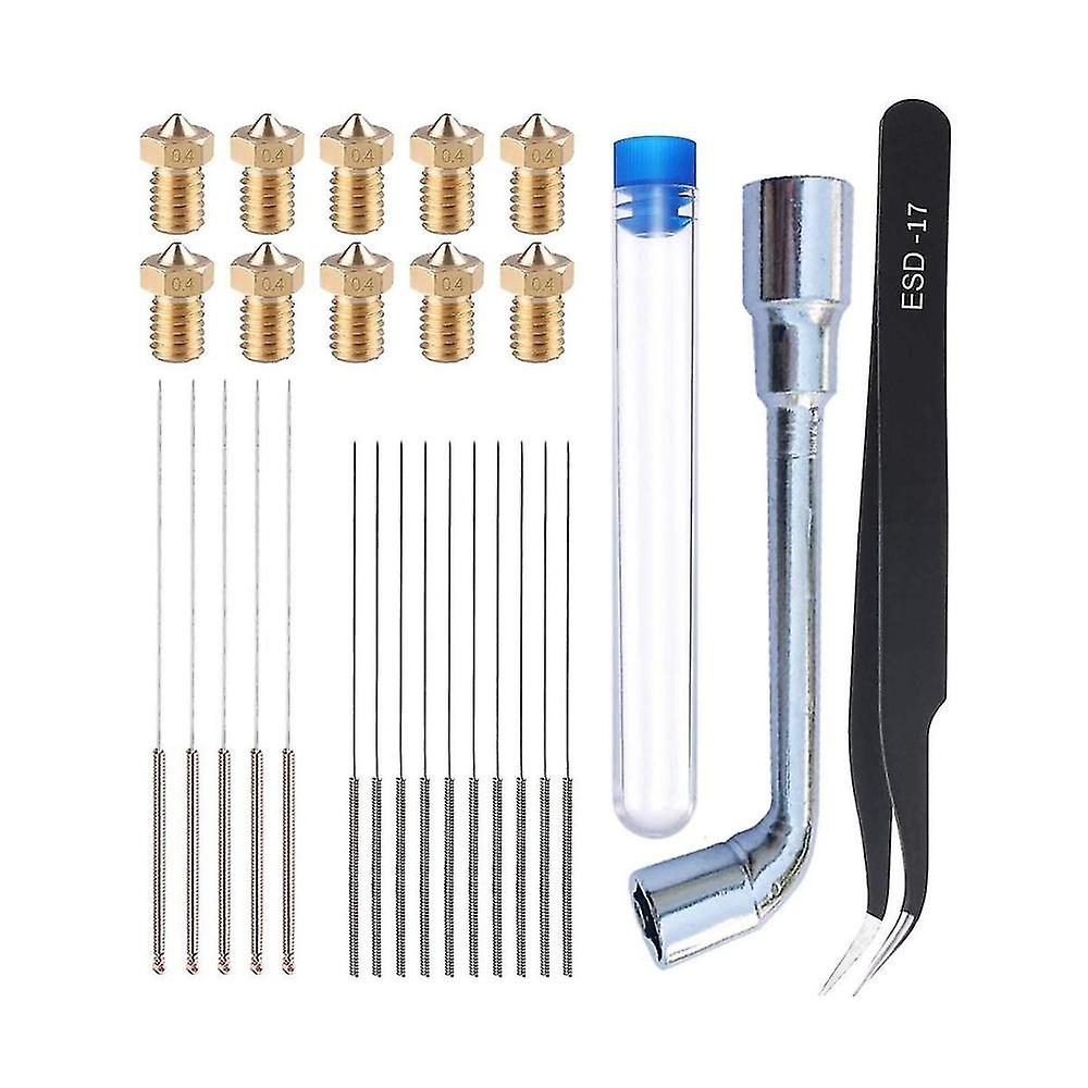 3d Printer Replace 0.4mm V6 3d Printer Extruder Brass Nozzle Cleaning Tools For V6 3d Printer Acces