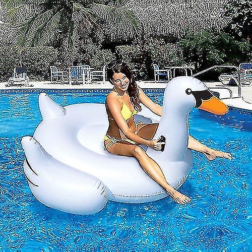Inflatable Swan Shaped Floating Mat Swimming Ring