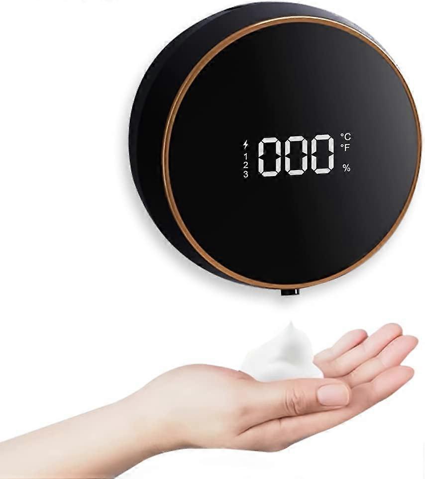 Wall Mounted Automatic Foaming Soap Dispenser 300Ml, Refillable, 3 Settings, Temperature Sensing, Power Display, Suitable For Kitchen And Bathroom