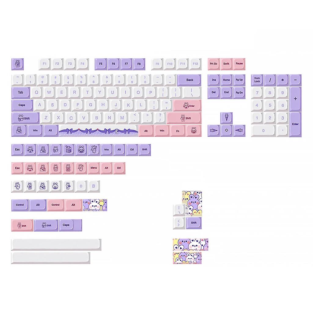 Replacement Key Cap Set 147pcs PBT Heat Sublimation for Mechanical Keyboard