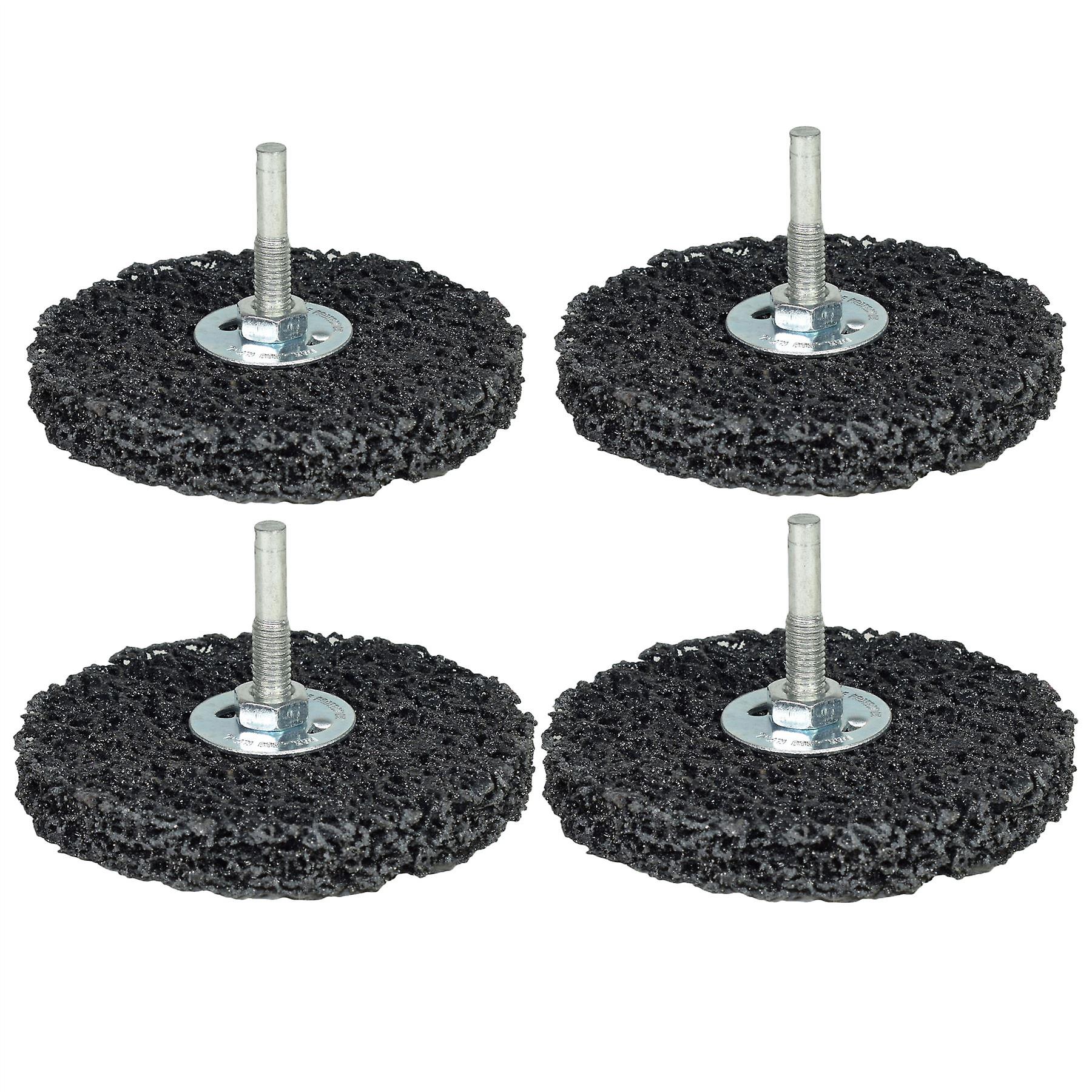 4 x 100mm Rust Paint Welding Spatter Removal Clean And Strip Disc 6mm Shank