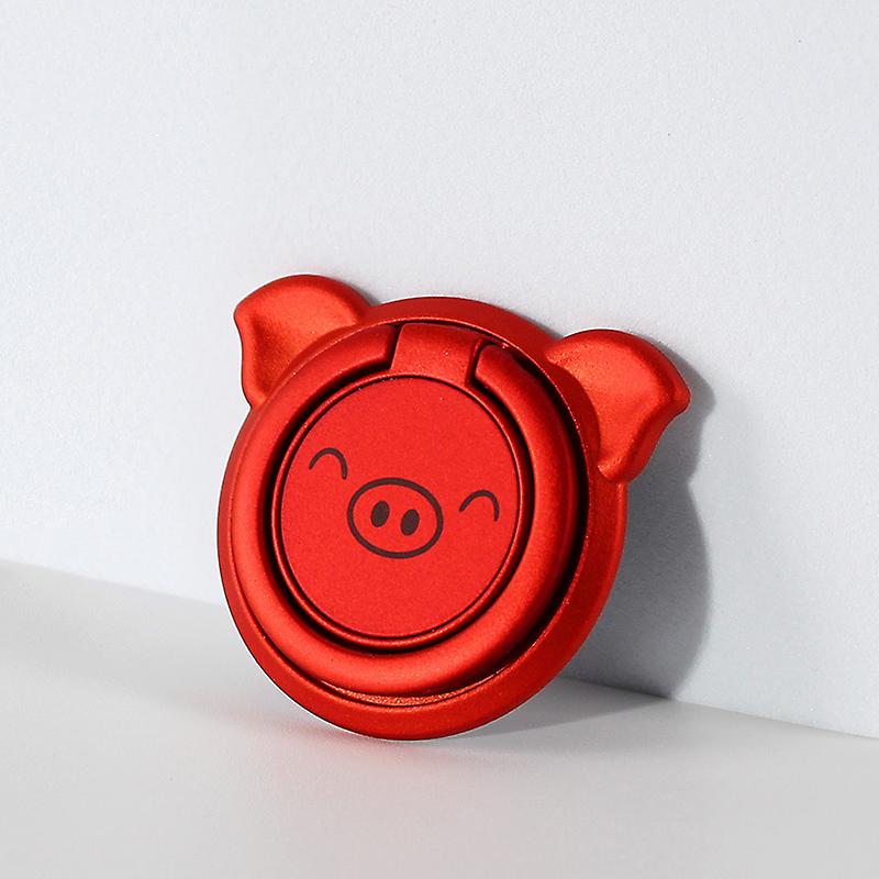 Securely Hold Your Phone With This Adorable Pig Head Finger Ring Holder!