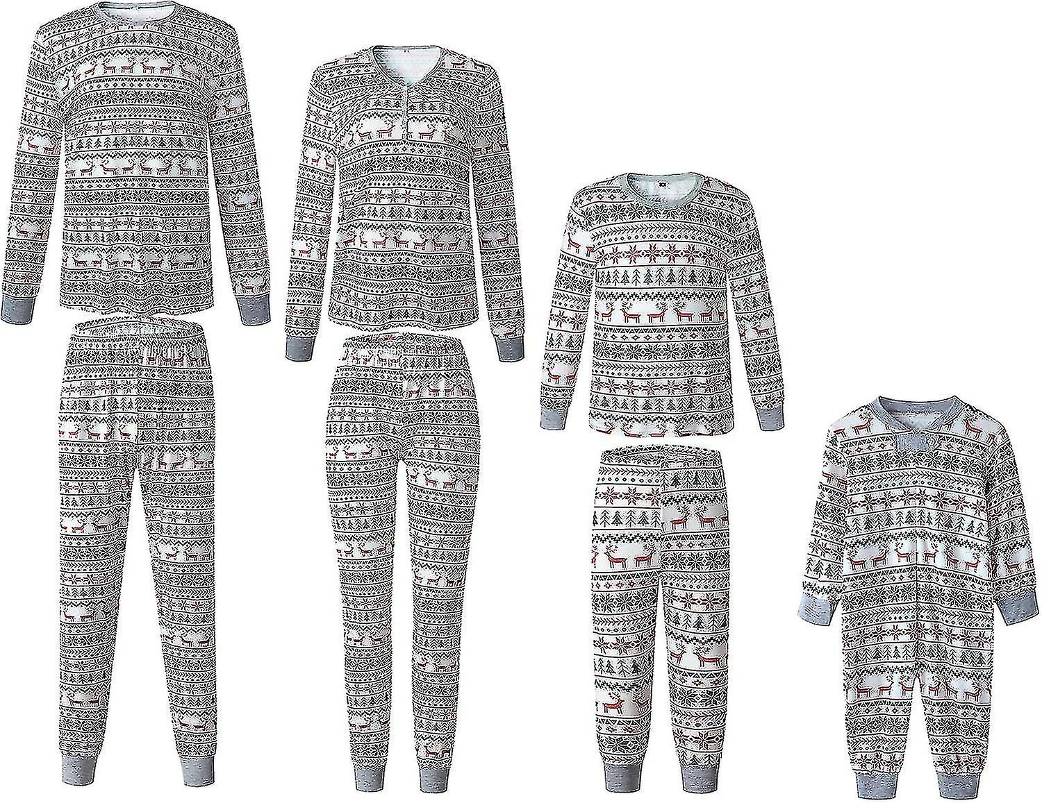 Pyjamas Sæt Matchende nattøj Pyjamas Pjs Sæt Til Voksne Mænd Kvinder Kids Jule Nattøj Nattøj
