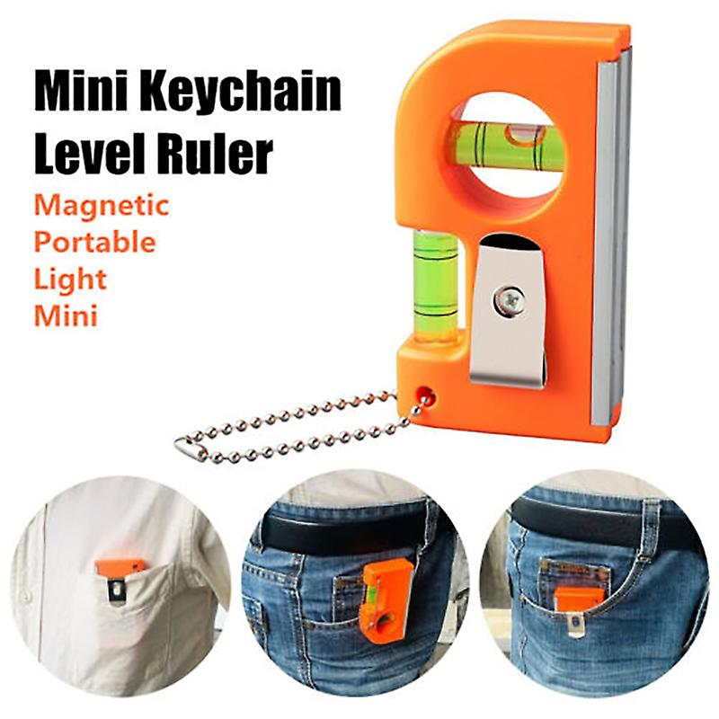 Mini Keychain Levelling Ruler with Magnet Base V Stripe Spirit Level Bubble Clamp