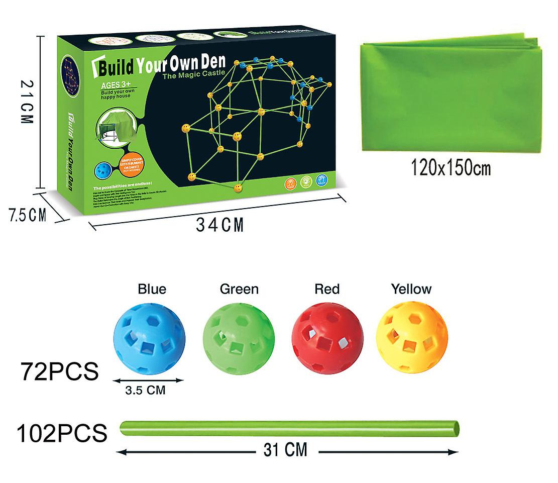 175pc ילדים בניית מבצר בניית קיט טירות 3D לשחק בית אוהל צעצוע מתנה