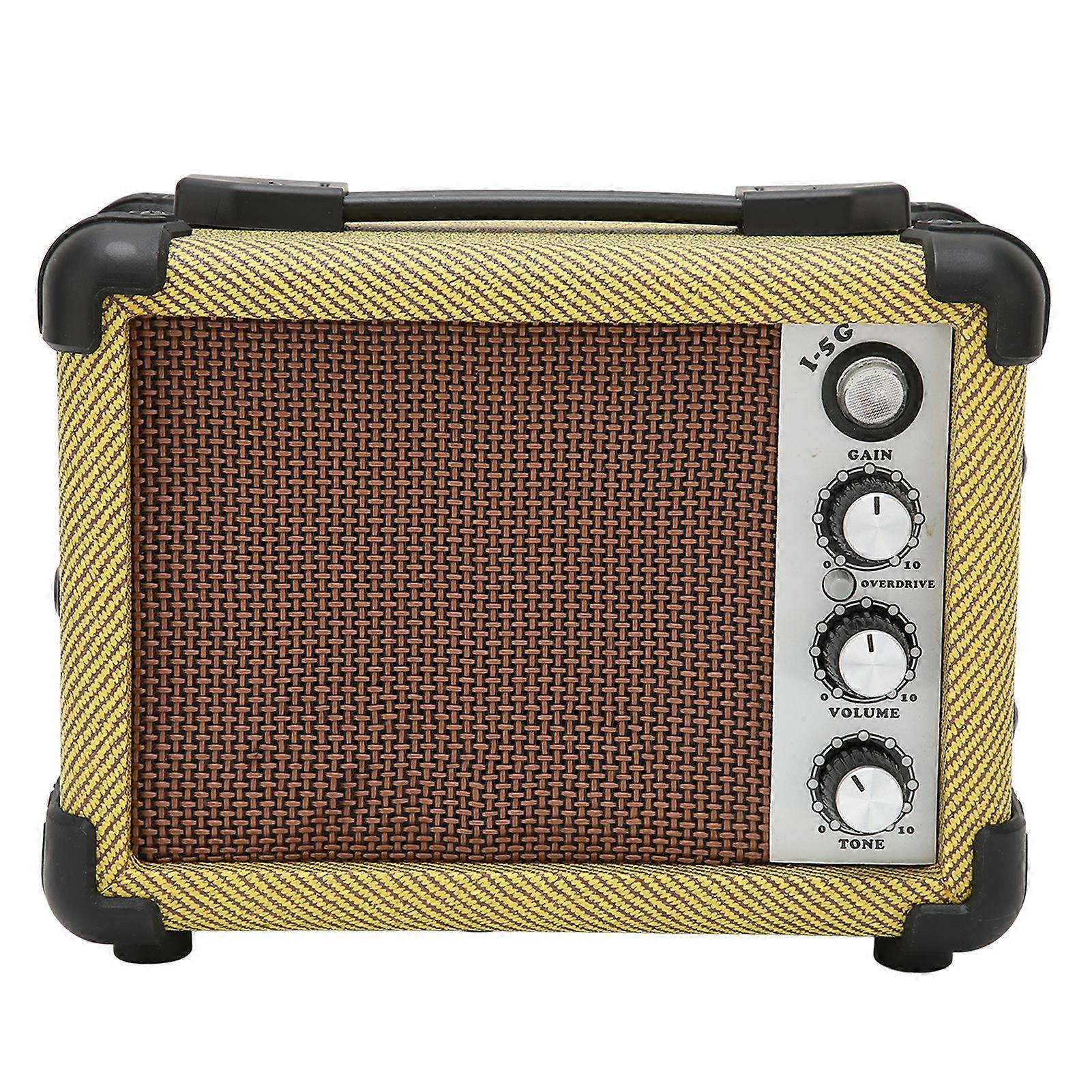 Mini Electric Guitar Amplifier: 5W, Dual-Channel (Distortion/Clear)